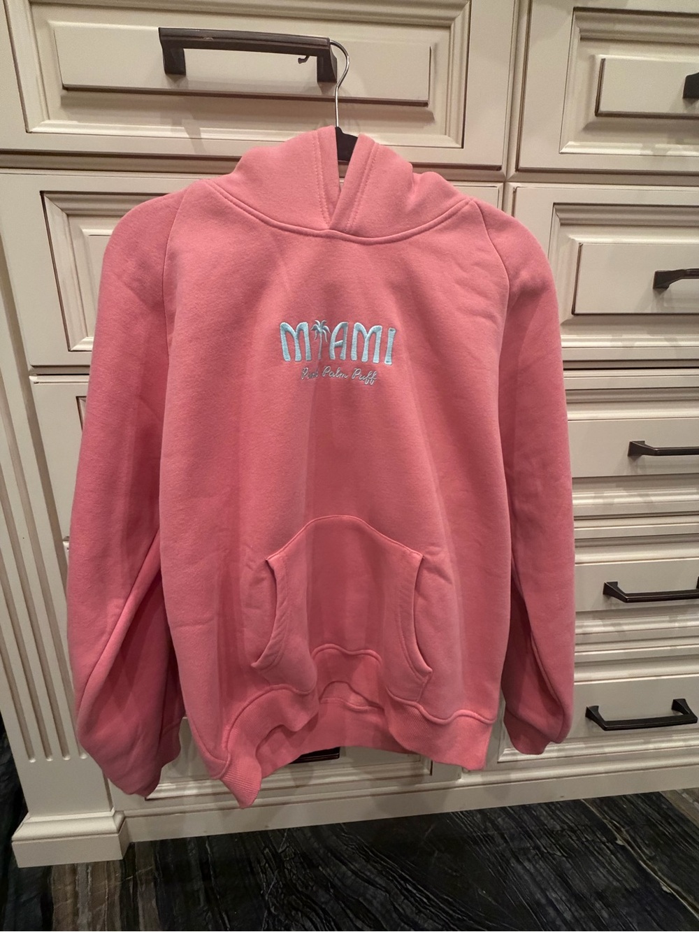 Women’s Pink Miami Graphic Crewneck Hoodie Sweatshirt - Picture 5 of 6